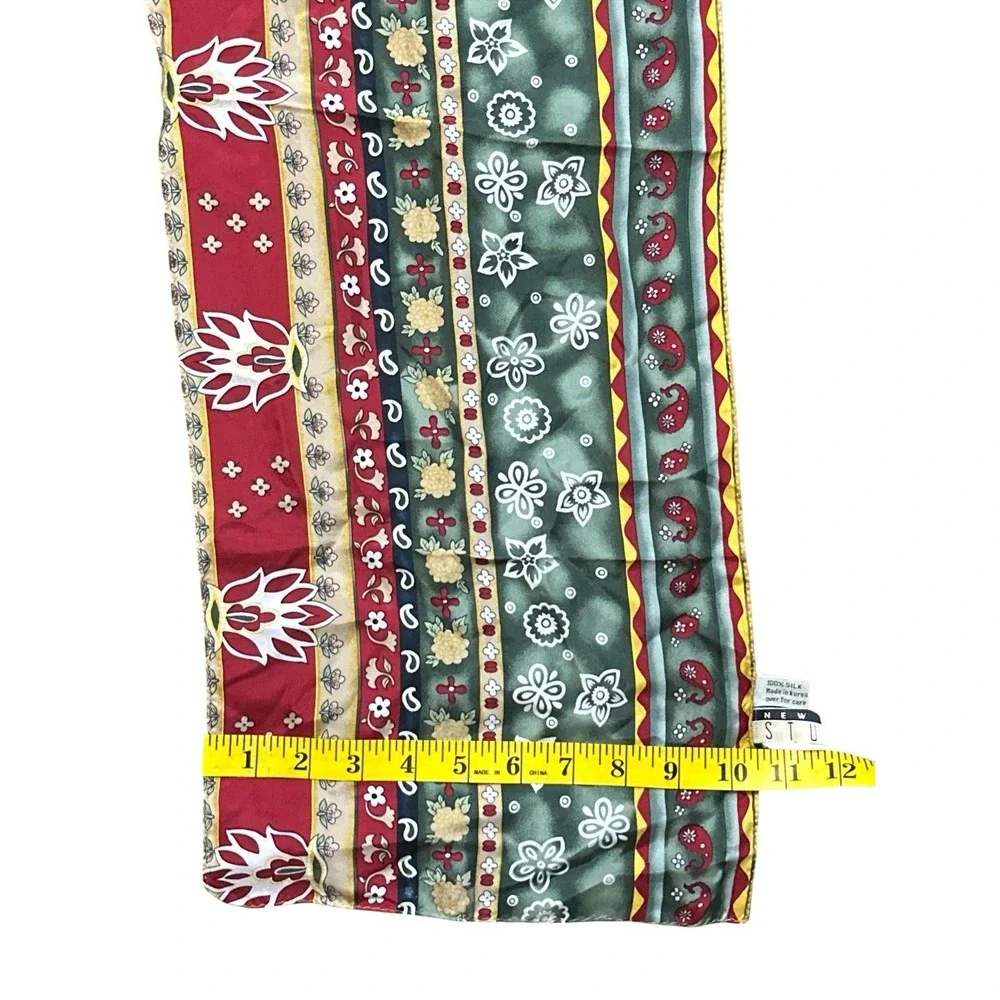 New York Studio 100% Silk Rectangle Scarf‎ RN #54867 Made In Korea